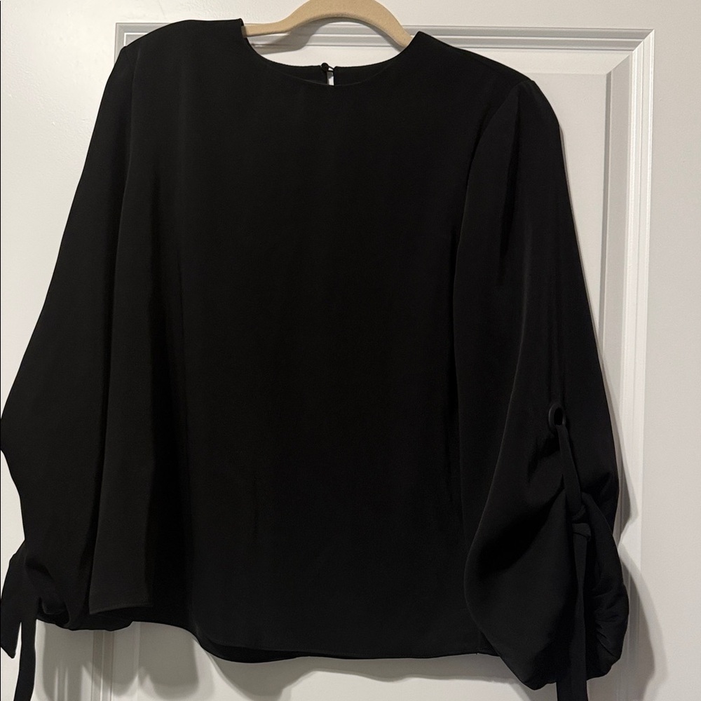 GREY LAB Black Blouse with Tie Sleeves